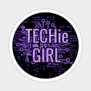 TECHie GIRL Purple cyber matrix circuit Magnet